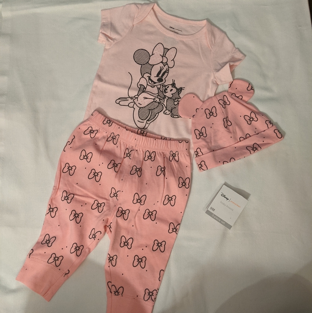 New 3-piece minnie mouse 9-month set